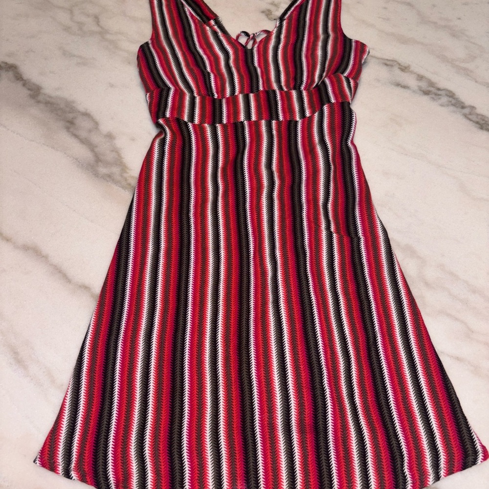 Striped Red and Black Dress
